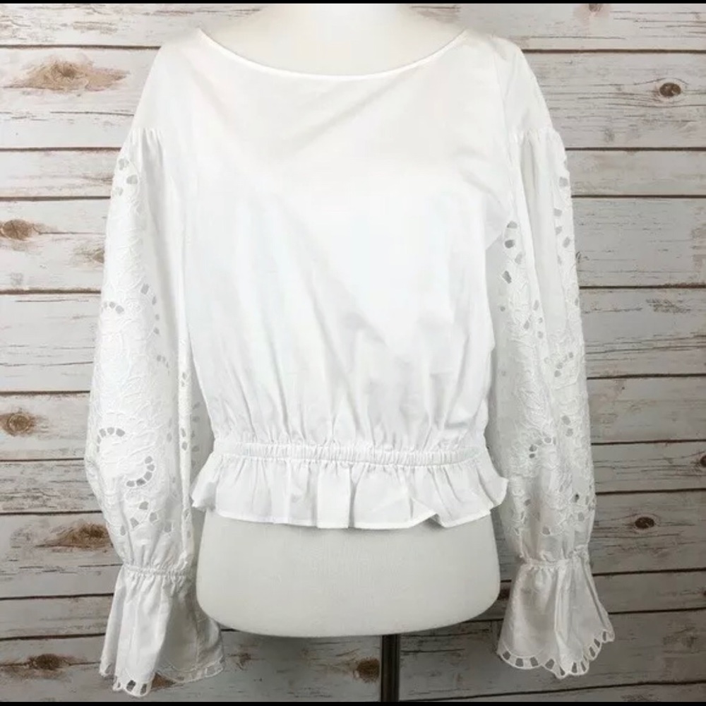NWT Anthropologie Maeve White Crop Size Small